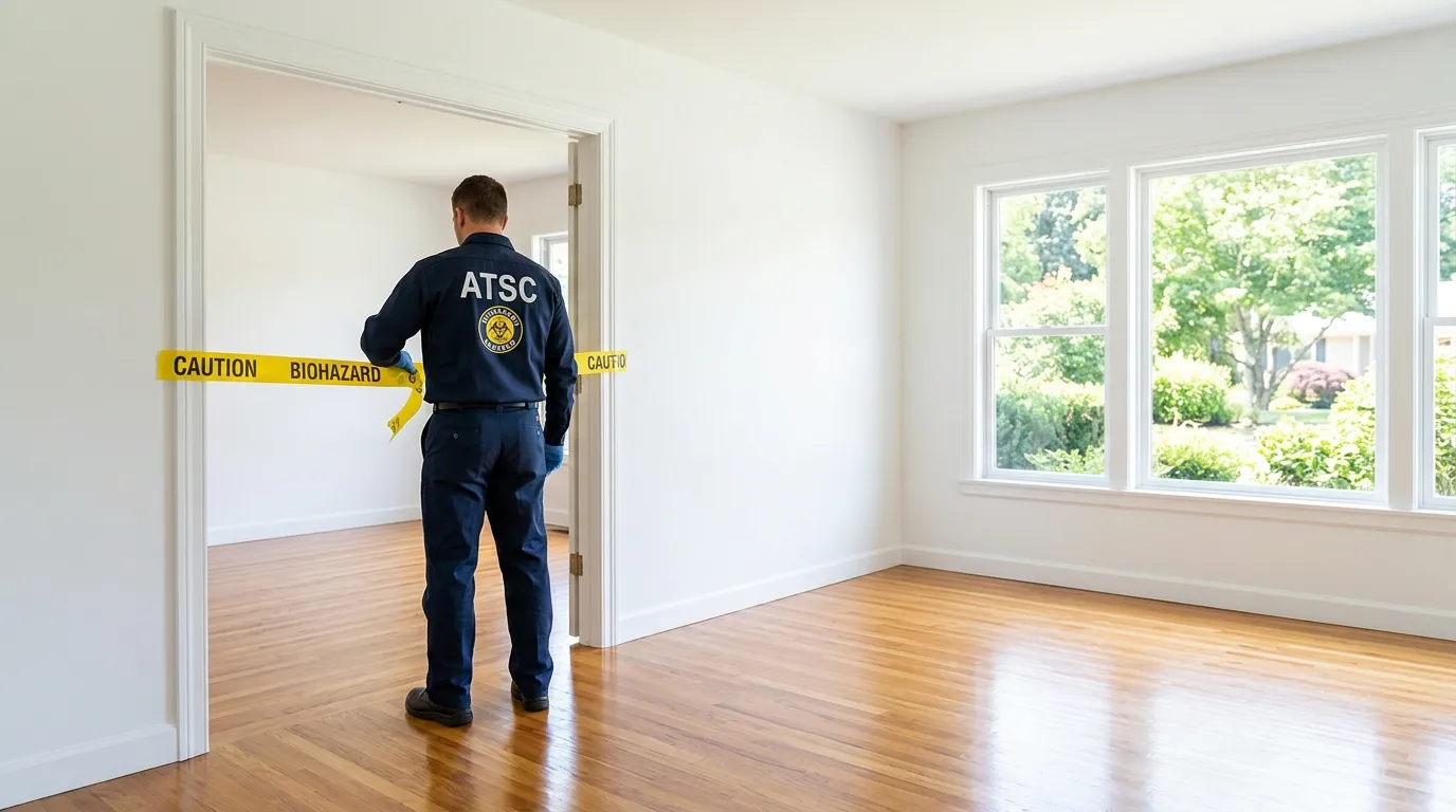 Certified biohazard cleanup crew performing Crime Scene Cleanup in Sterling